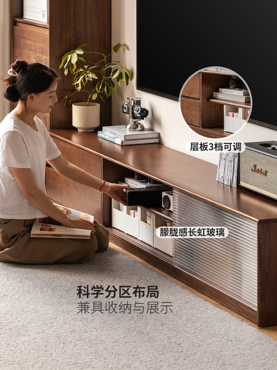 实木电视柜北欧地柜现代简约小户型客厅墙柜茶几组合